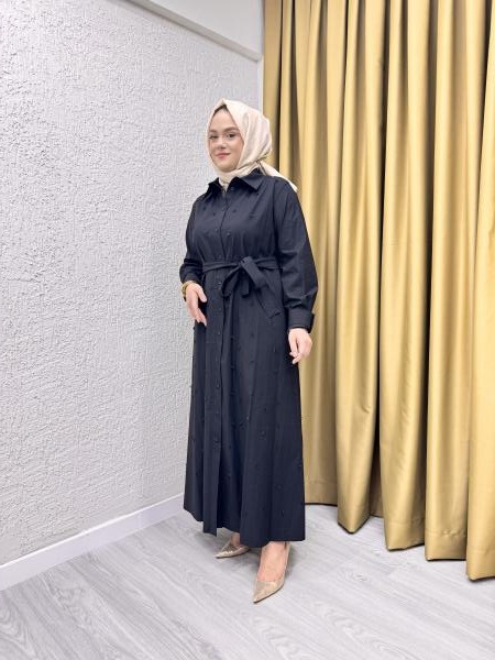 LİSA 5081 GÖMLEK ELBİSE SİYAH