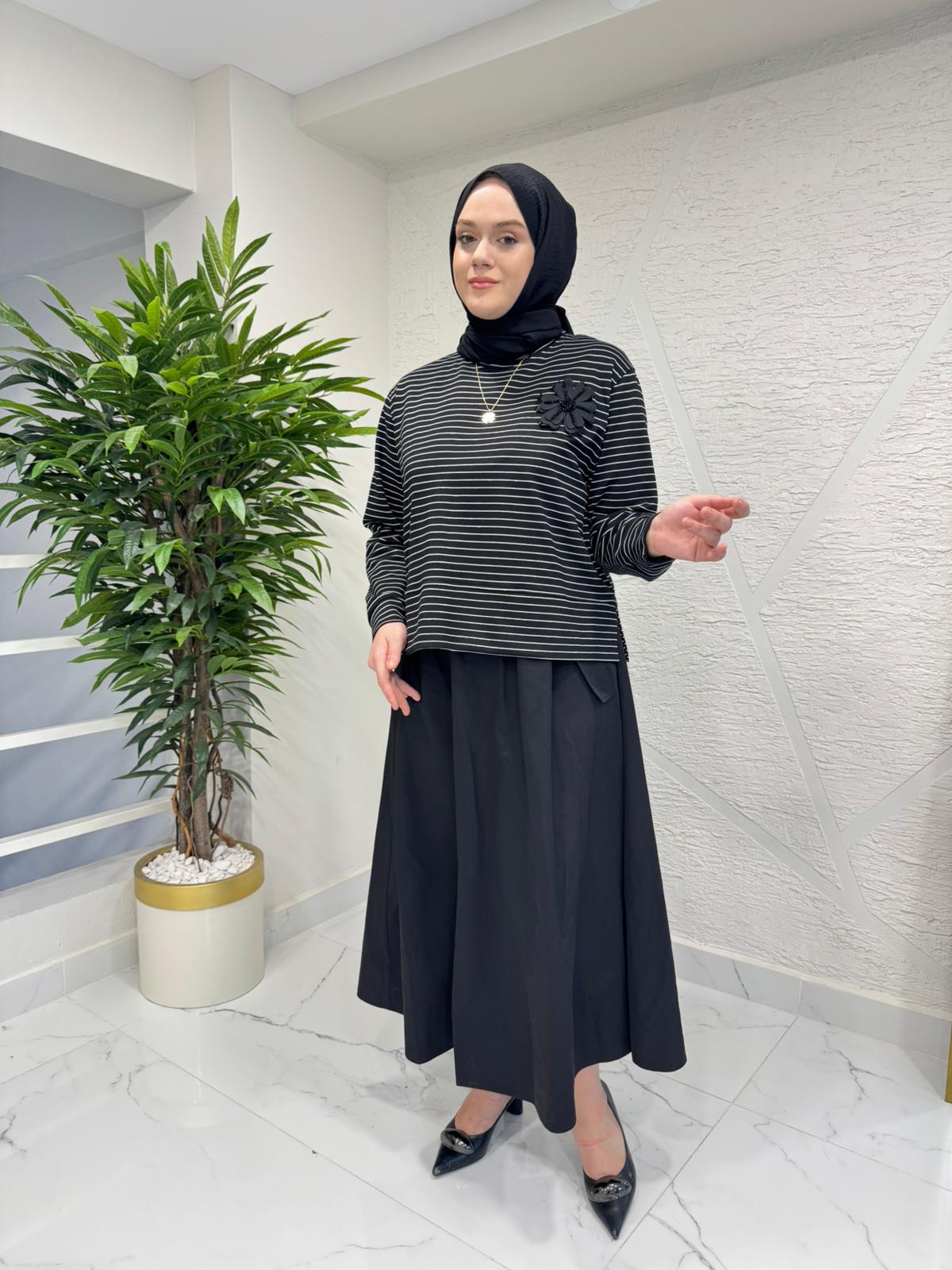 WENNORA 1010 İÇ ELBİSELİ SWEAT TAKIM SİYAH