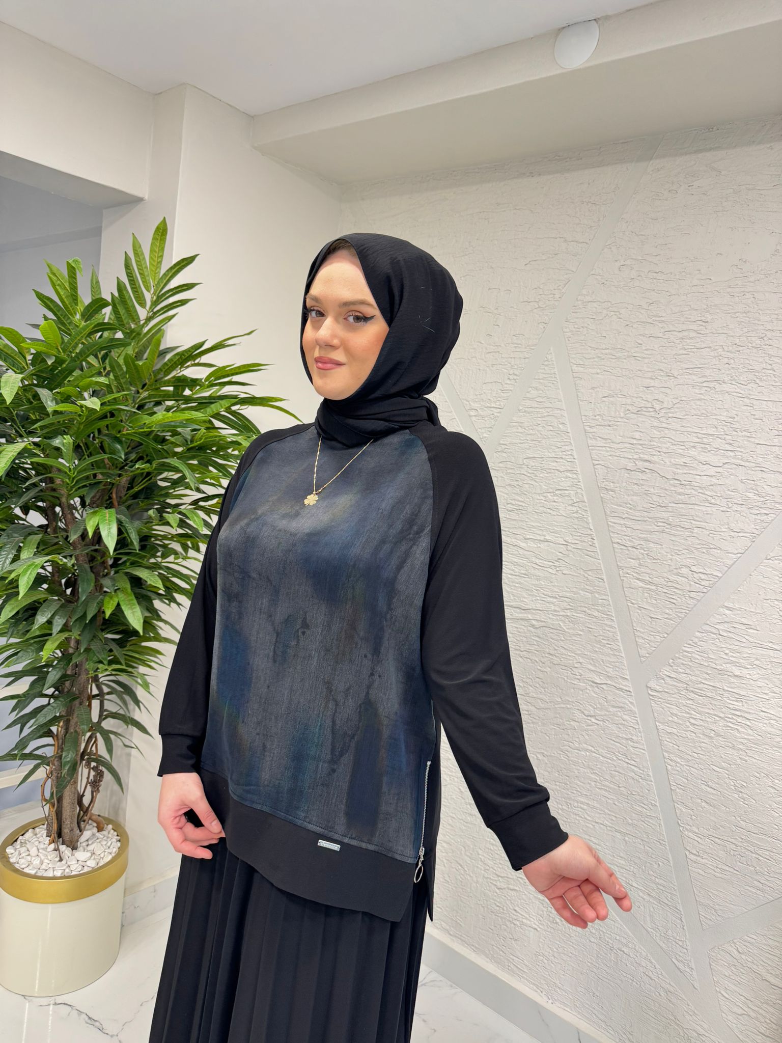 CLEMENCE 1542 ÖRME KREP ETEKLİ TAKIM SİYAH