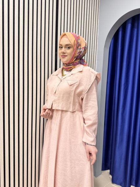 CEREMONY 5773 KENDİSİNDEN BOLEROLU CUPRA ELBİSE PEMBE