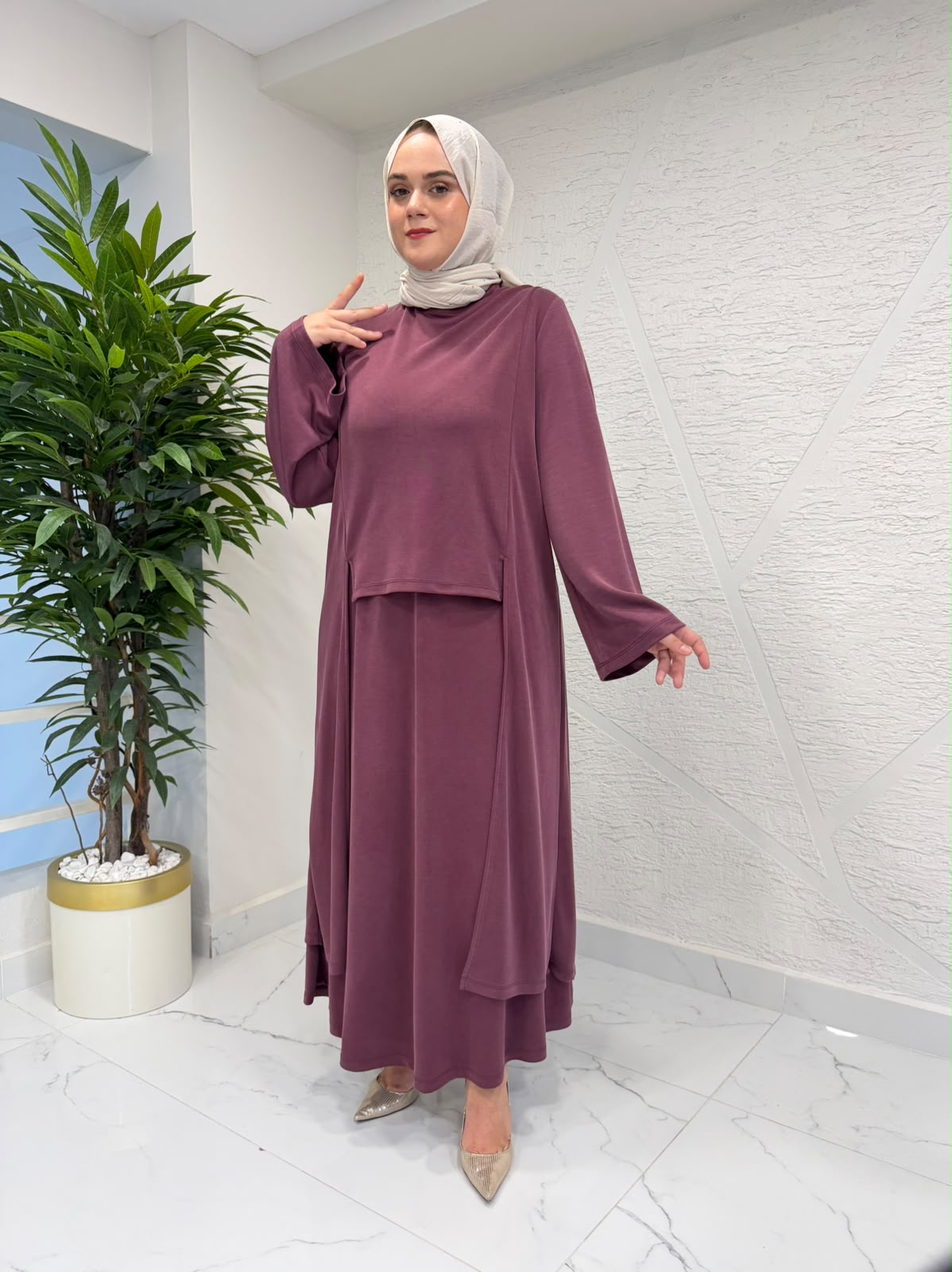 MİHRAN 3130 ETEKLİ TAKIM BORDO