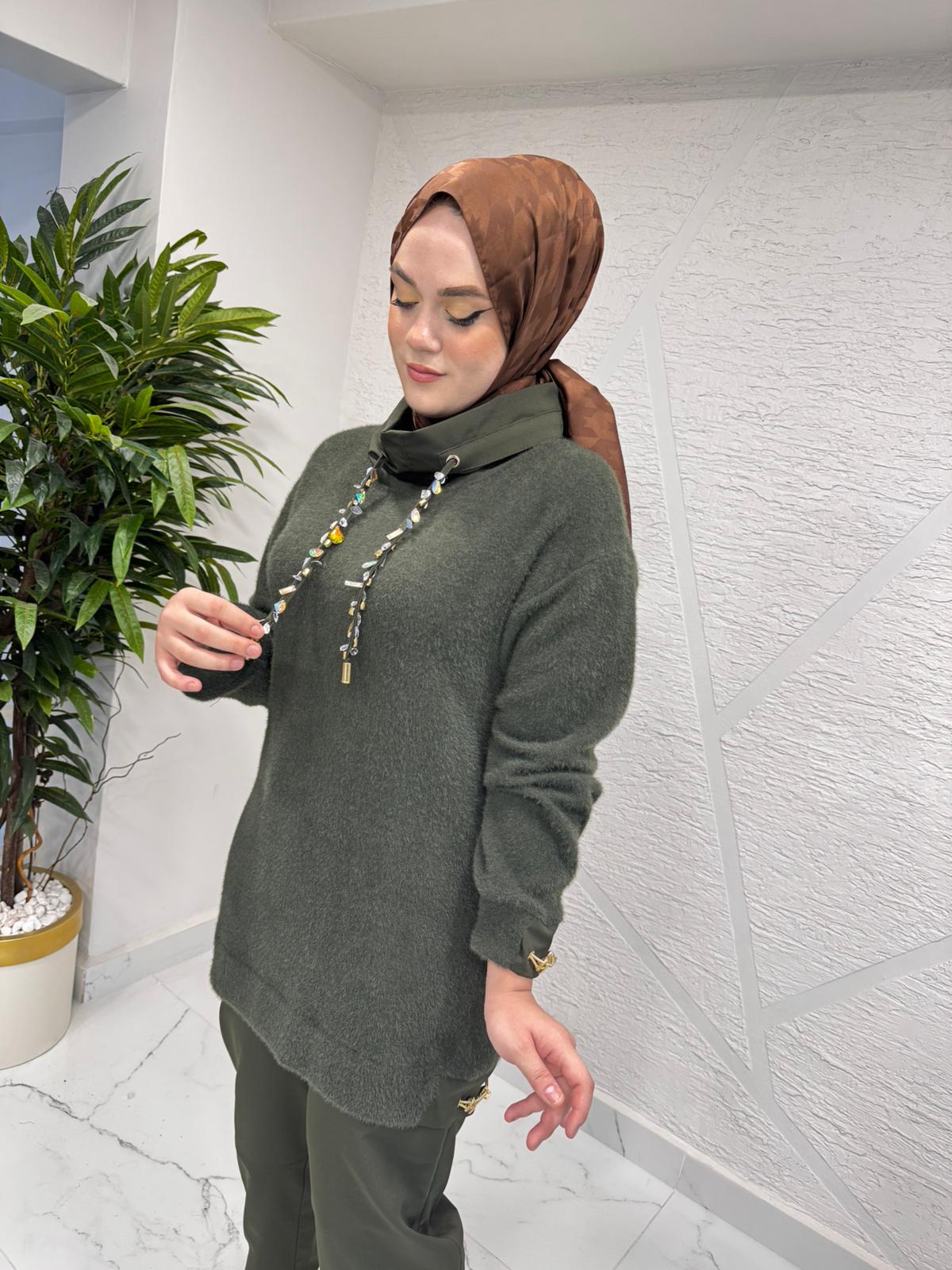 MISSEMRAMISS 4993 FLOWIN PANTOLON TAKIM HAKİ