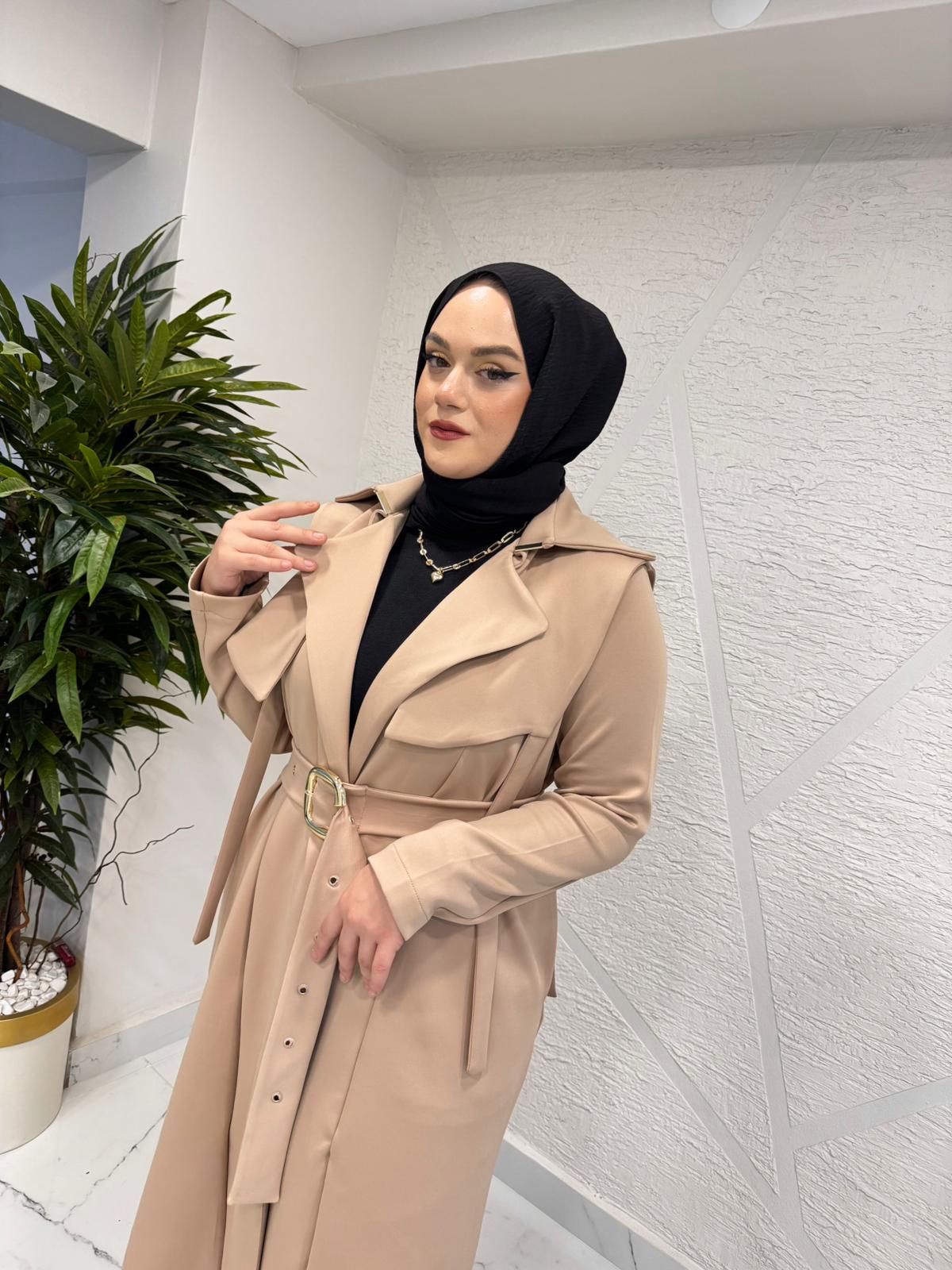 MISSEMRAMISS 5047 INVERNO SCUBA TRENÇKOT BEJ