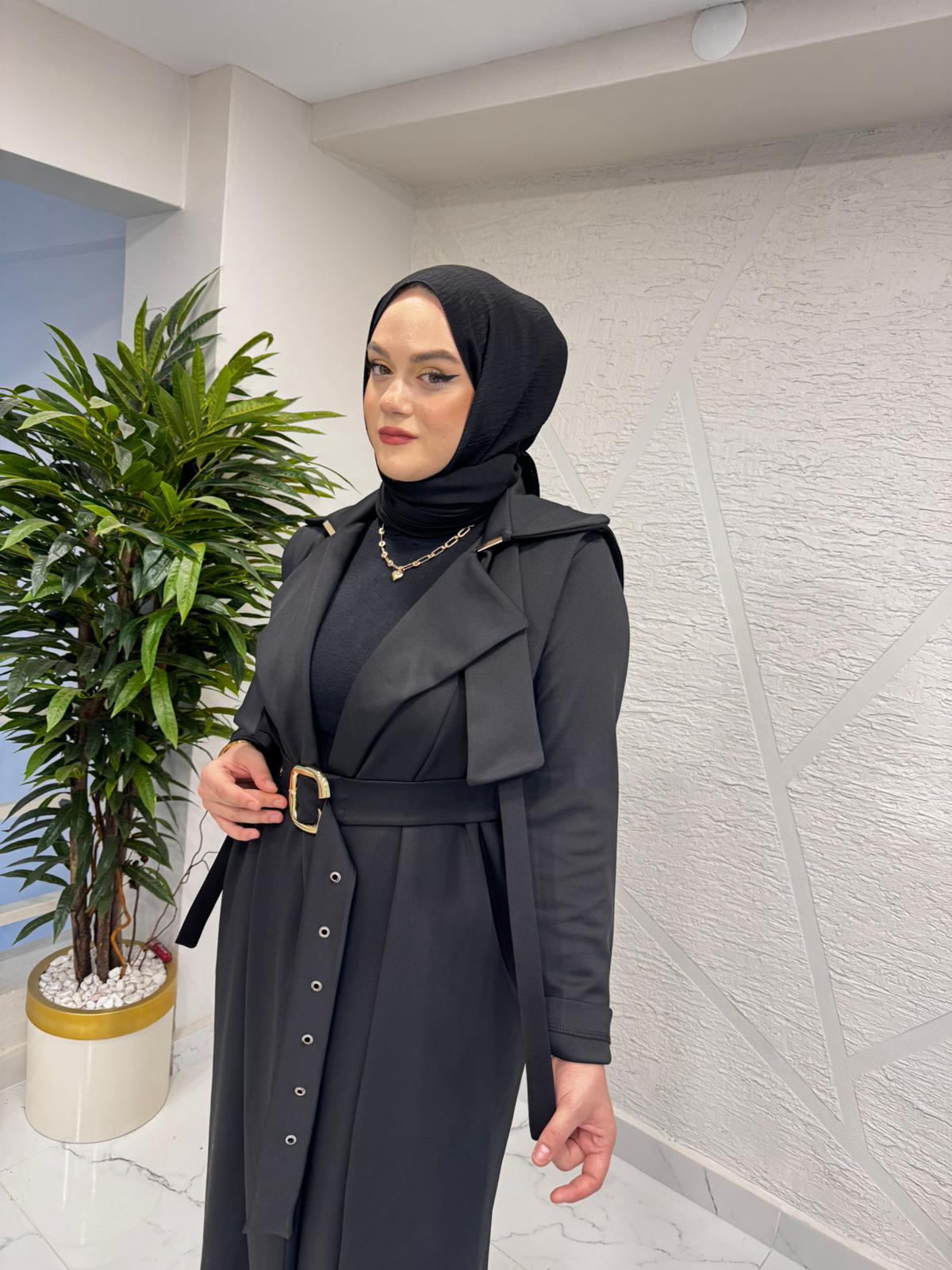 MISSEMRAMISS 5047 INVERNO SCUBA TRENÇKOT SİYAH