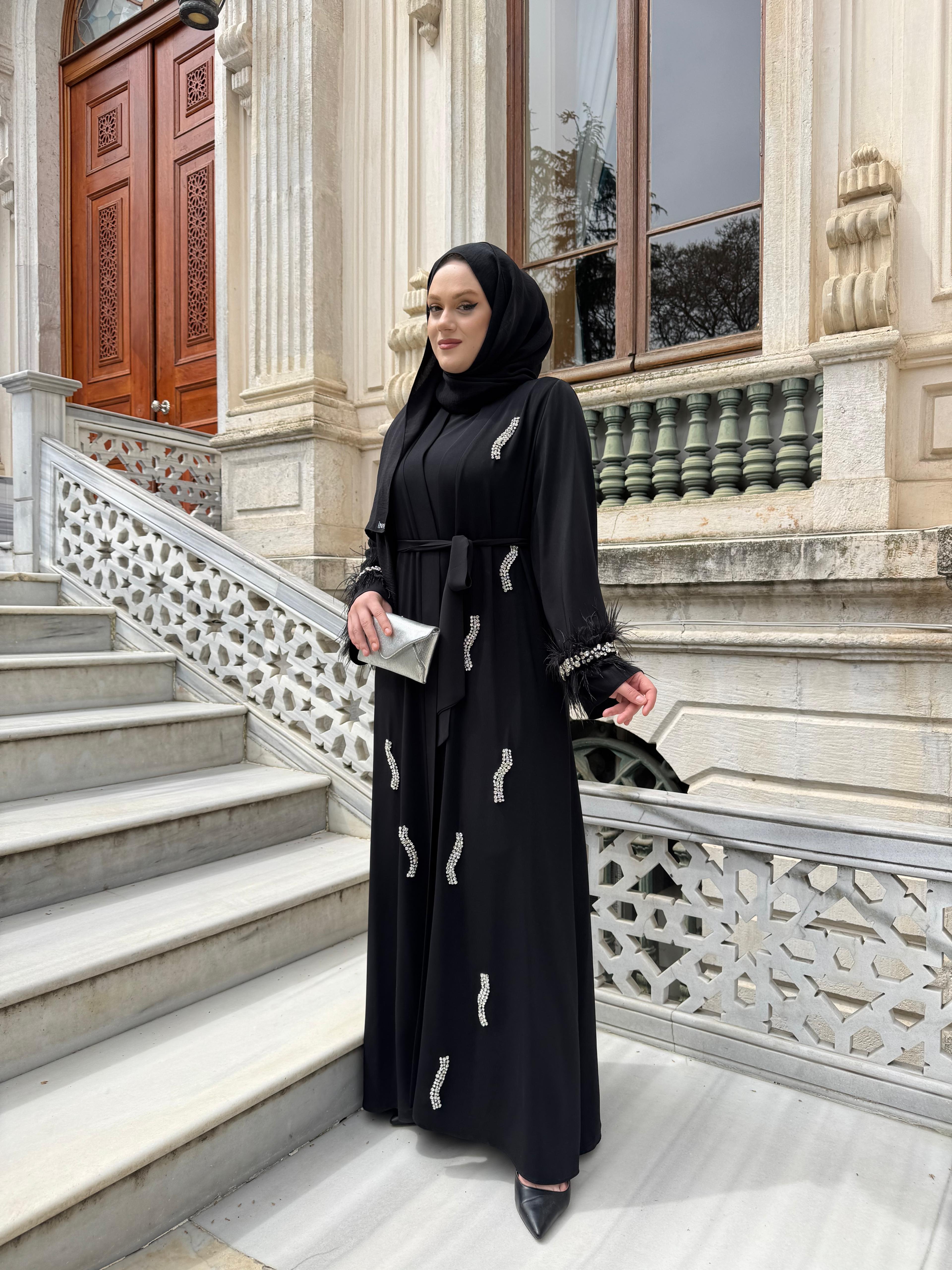 ETRUCCI 6272 ABAYA ELBİSE SİYAH