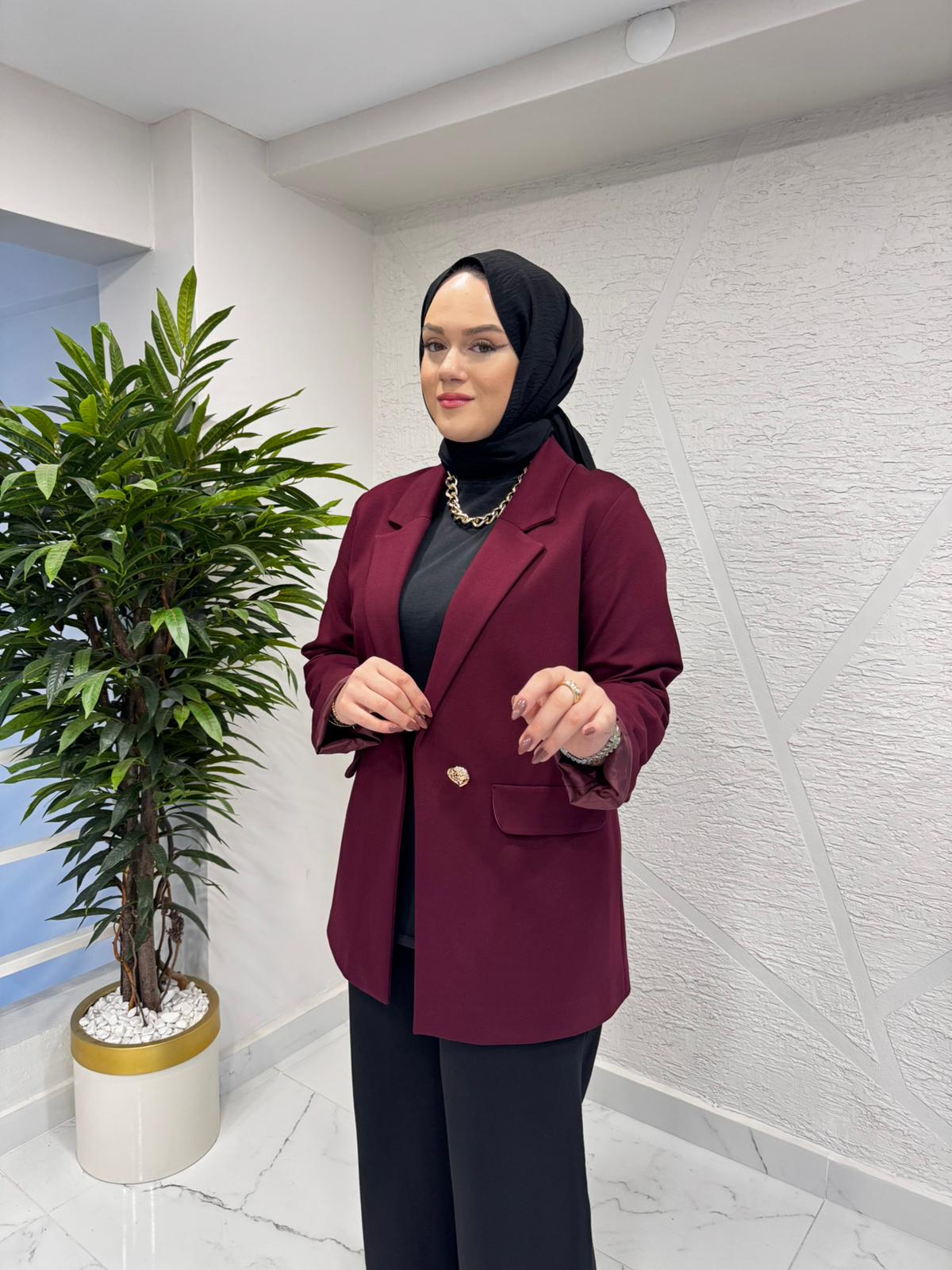 CEREMONY 6846 TEK DÜĞMELİ BLAZER ÇELİK CEKET MÜRDÜM