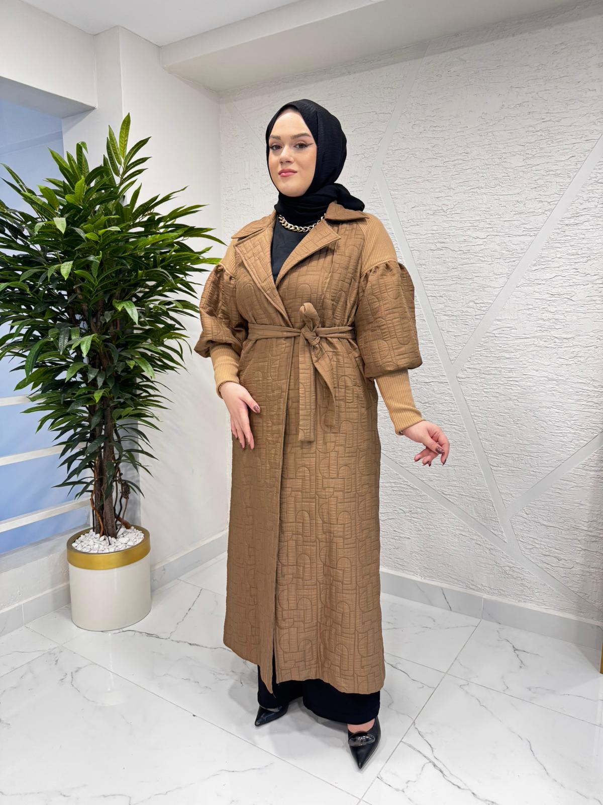 CEREMONY 6886 OMUZLARI RİBANA DETAYLI BELDEN KUŞAKLI KAP CAMEL