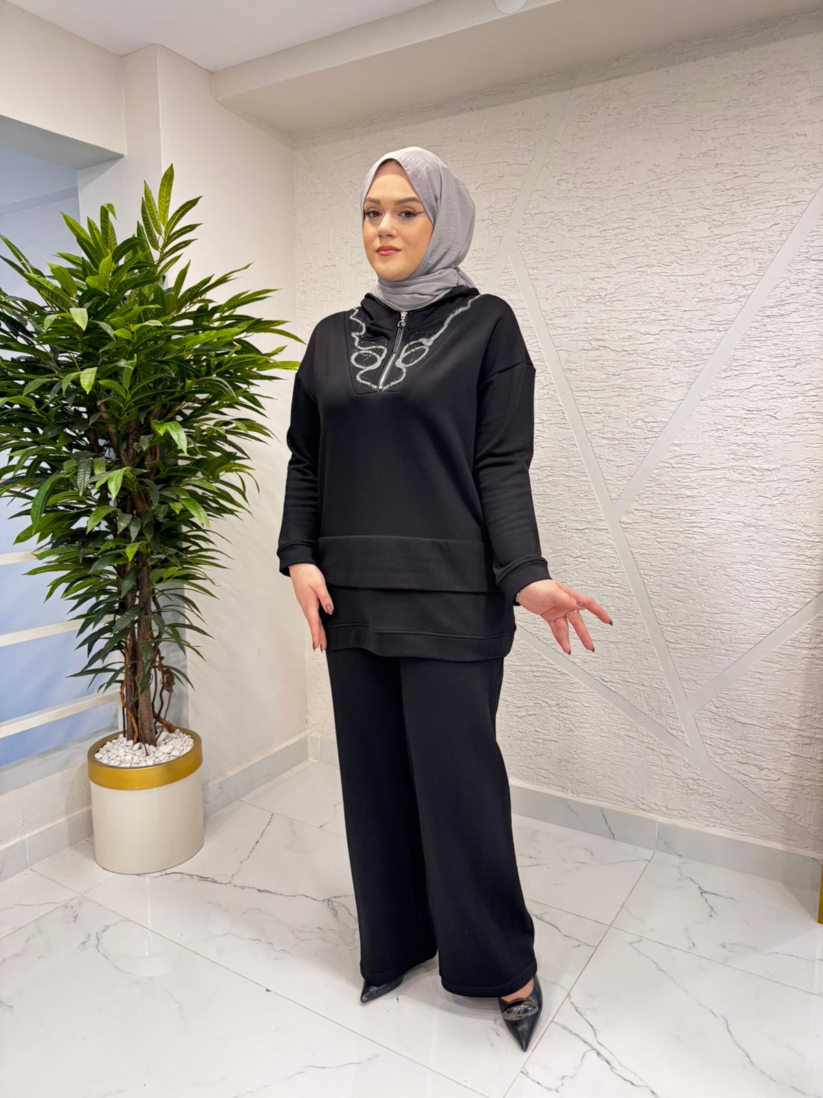 CEREMONY 6913 NAKIŞLI EVİTA TAKIM SİYAH