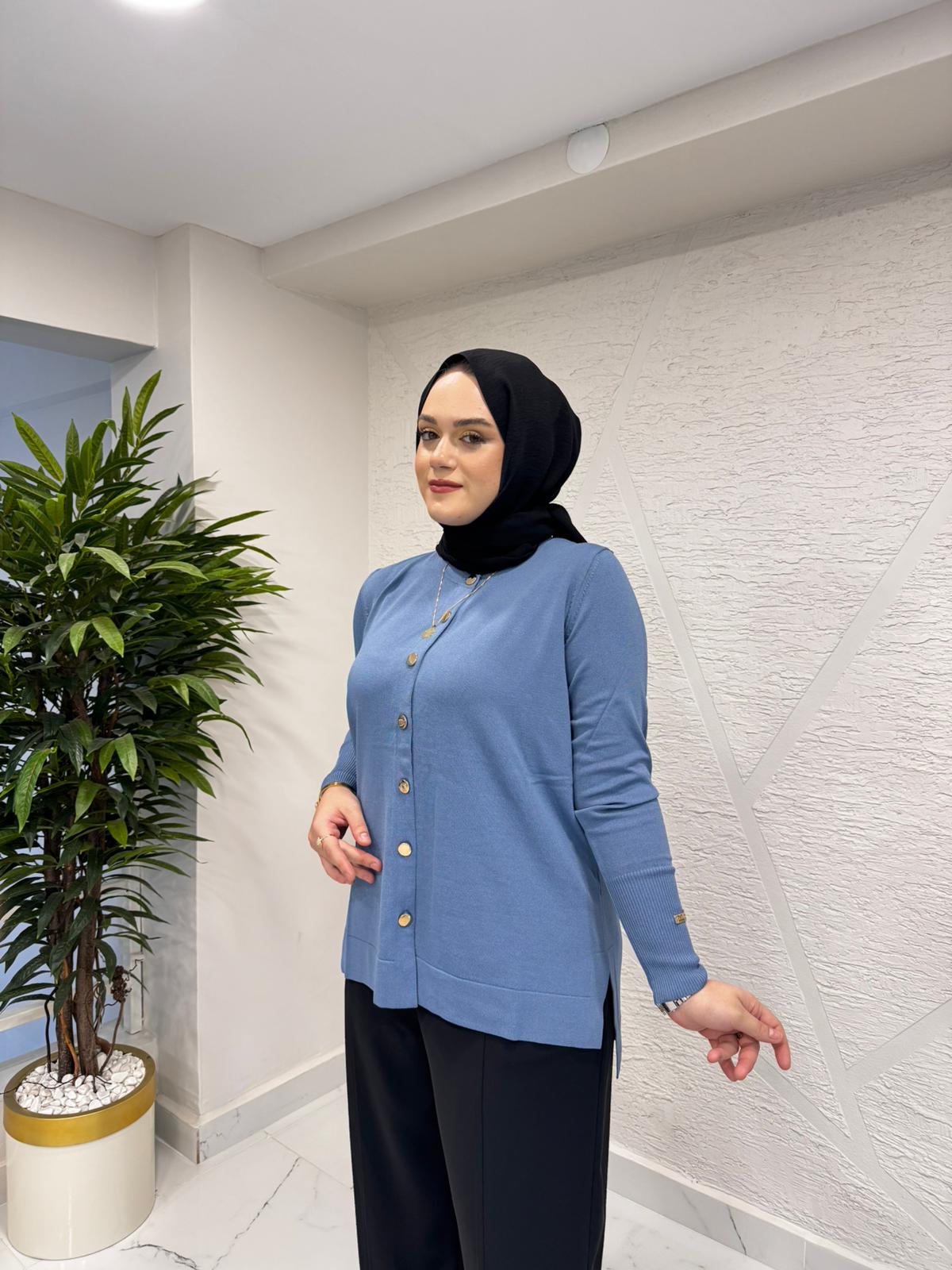 MİSSA ASMİN TRİKO HIRKA İNDİGO