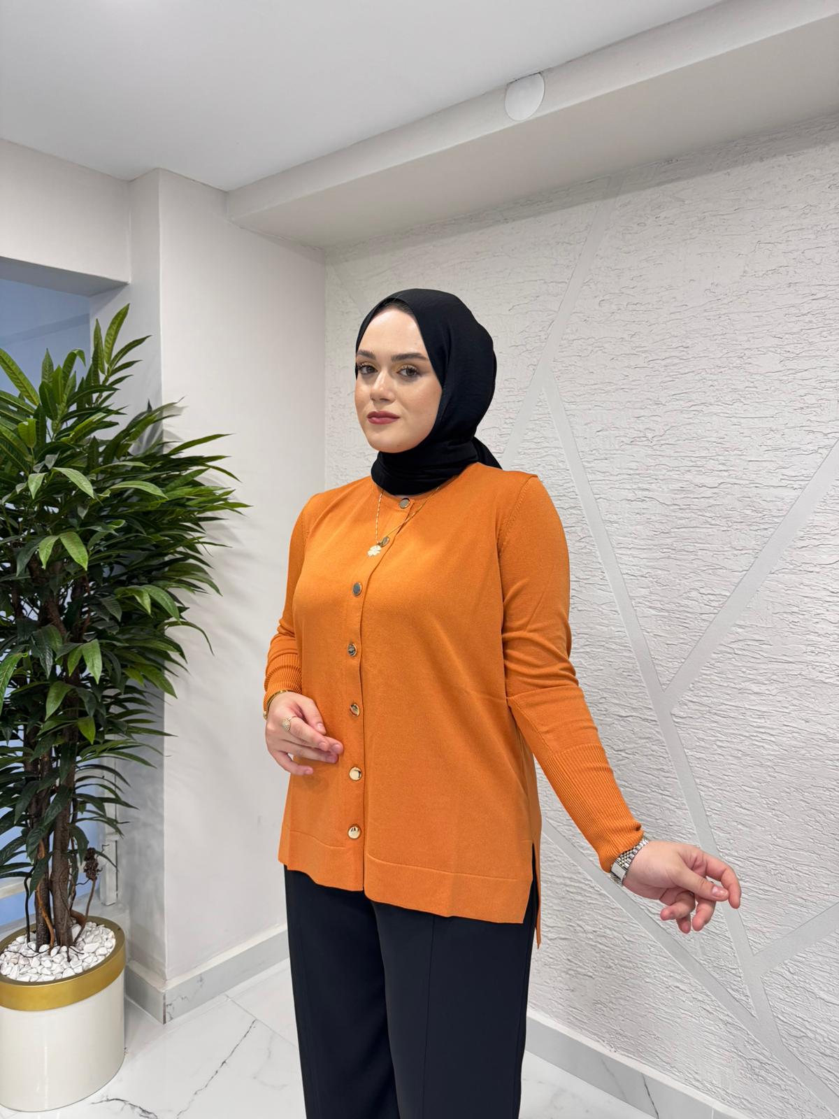 MİSSA ASMİN TRİKO HIRKA ORANJ
