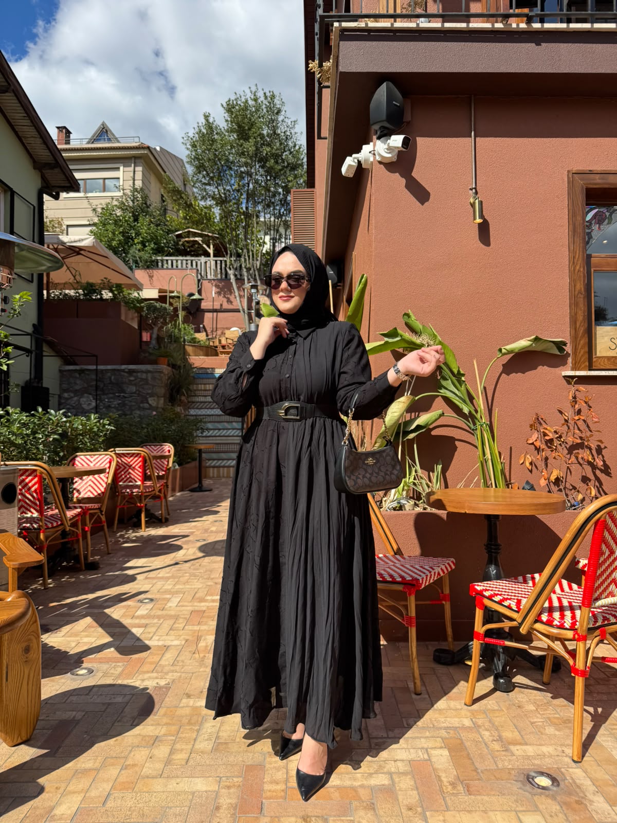 CEREMONY 26K724 BELDEN KEMER DETAYLI JAKAR ELBİSE SİYAH