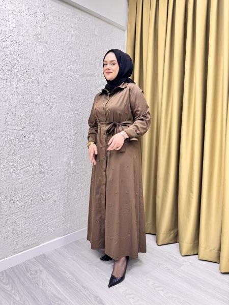 LİSA 5081 GÖMLEK ELBİSE KAHVERENGİ