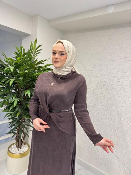 WENNORA 1002 QUEEN ELBİSE KAHVERENGİ