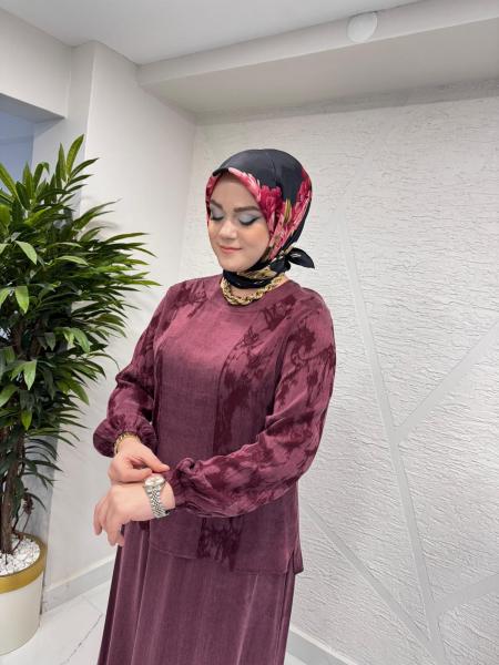 CLEMENCE 1415 İPEK TAKIM BORDO