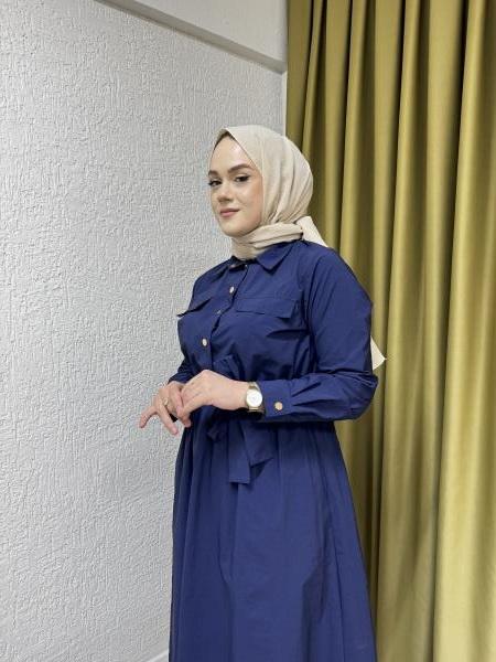MISSEMRAMISS 4783 VİSİONE NAKIŞLI ELBİSE LACİVERT