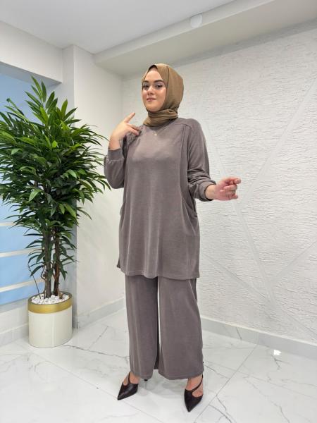 MİHRAN 3052 PANTOLONLU TAKIM VİZON