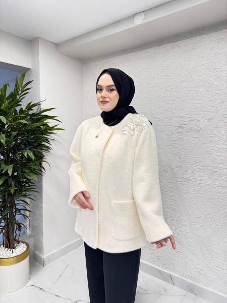 MISSEMRAMISS 4942 İŞLEMELİ ALCANTRA KAP EKRU