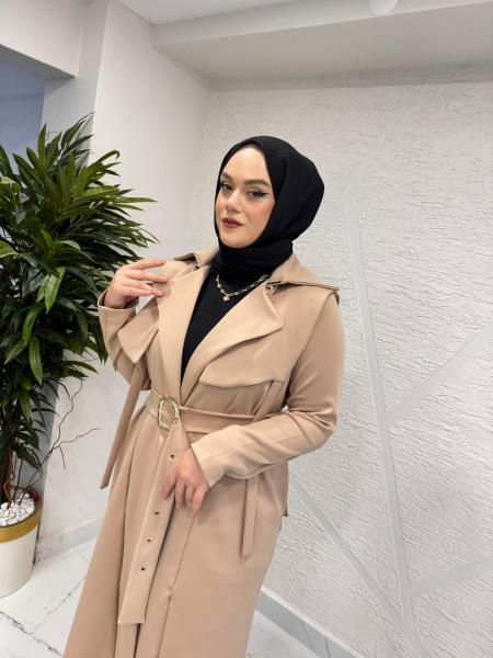 MISSEMRAMISS 5047 INVERNO SCUBA TRENÇKOT BEJ