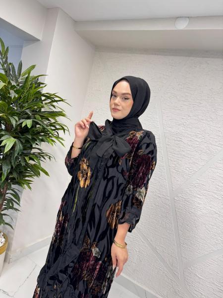 LISSMORE 6184 ELBİSE SİYAH-BORDO