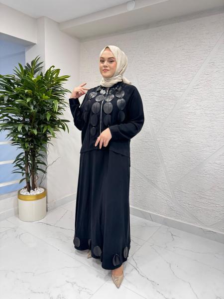 CEREMONY 6912 COOKIE KOLSUZ İÇ ELBİSELİ CEKETLİ TAKIM SİYAH