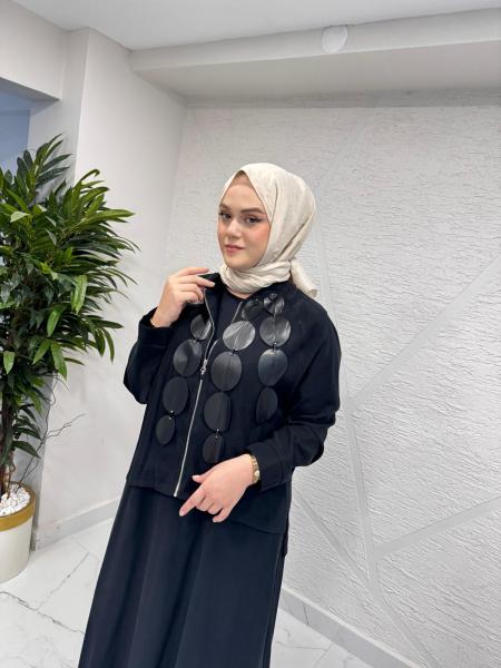 CEREMONY 6912 COOKIE KOLSUZ İÇ ELBİSELİ CEKETLİ TAKIM SİYAH