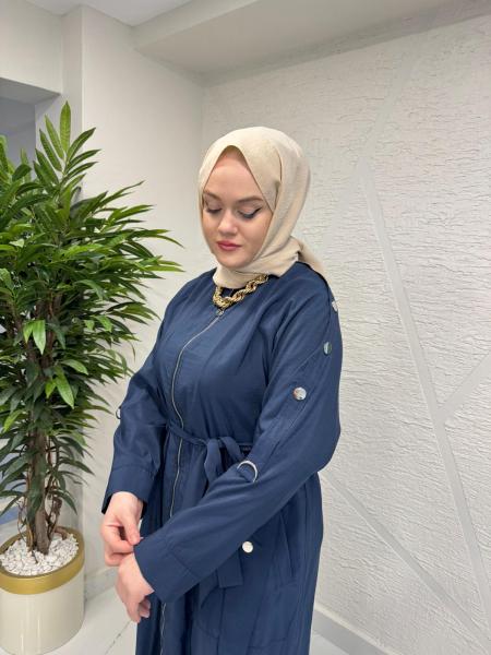 CEREMONY 26Y820 KOLU ÇITÇITLI D TOKALI ÖNDEN FERMUARLI SAFARİ KAP LACİVERT