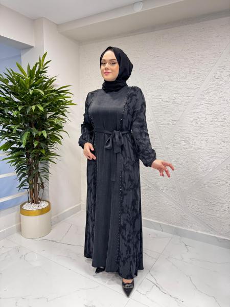 CLEMENCE 5435 İPEK ELBİSE SİYAH