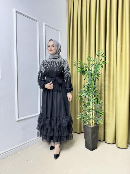 İncili Taşlı Elbise 4118